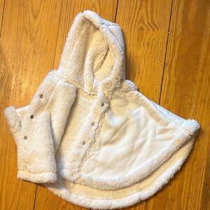 First Impressions Soft White Kids Hooded Cape
